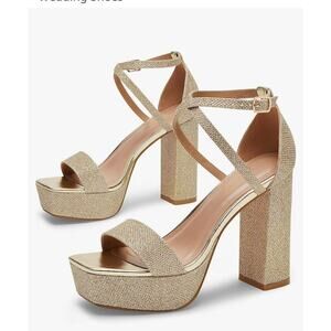 Arromic Women's Platform High Chunky Sandals 4.5 Inches Sq Open Toe Heel 9.5